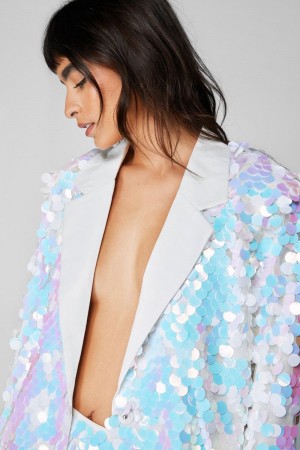 Blejzr Nasty Gal Petite Disc Sequin Oversized Růžové | CZ 7012-VUAXK