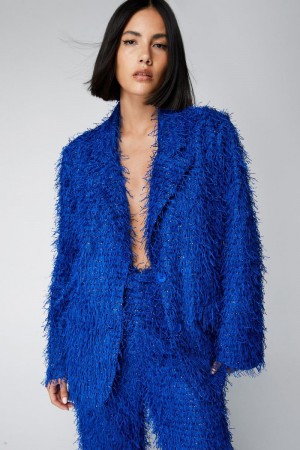 Blejzr Nasty Gal Premium Tassle Tmavě Blankyt | CZ 4873-HMVLD