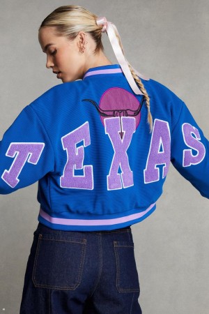 Bunda Nasty Gal Texas Back Knit Varsity Blankyt | CZ 5827-XNPRH