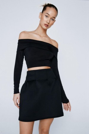 Sukně Nasty Gal Structured Mini Černé | CZ 3589-PXVNB