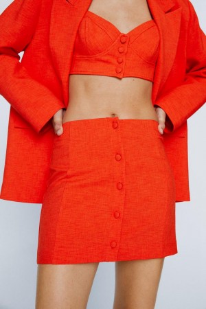 Sukně Nasty Gal Tailored Mini Oranžové | CZ 7965-PFCKZ