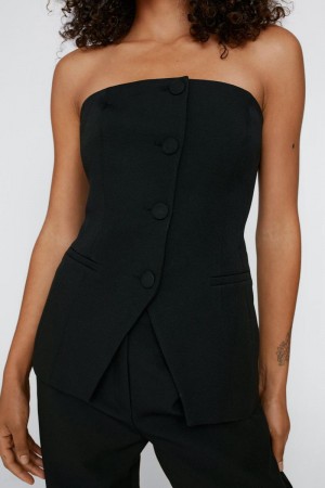 Topy Nasty Gal Tailored Corset Split Hem Černé | CZ 1650-XDYOI