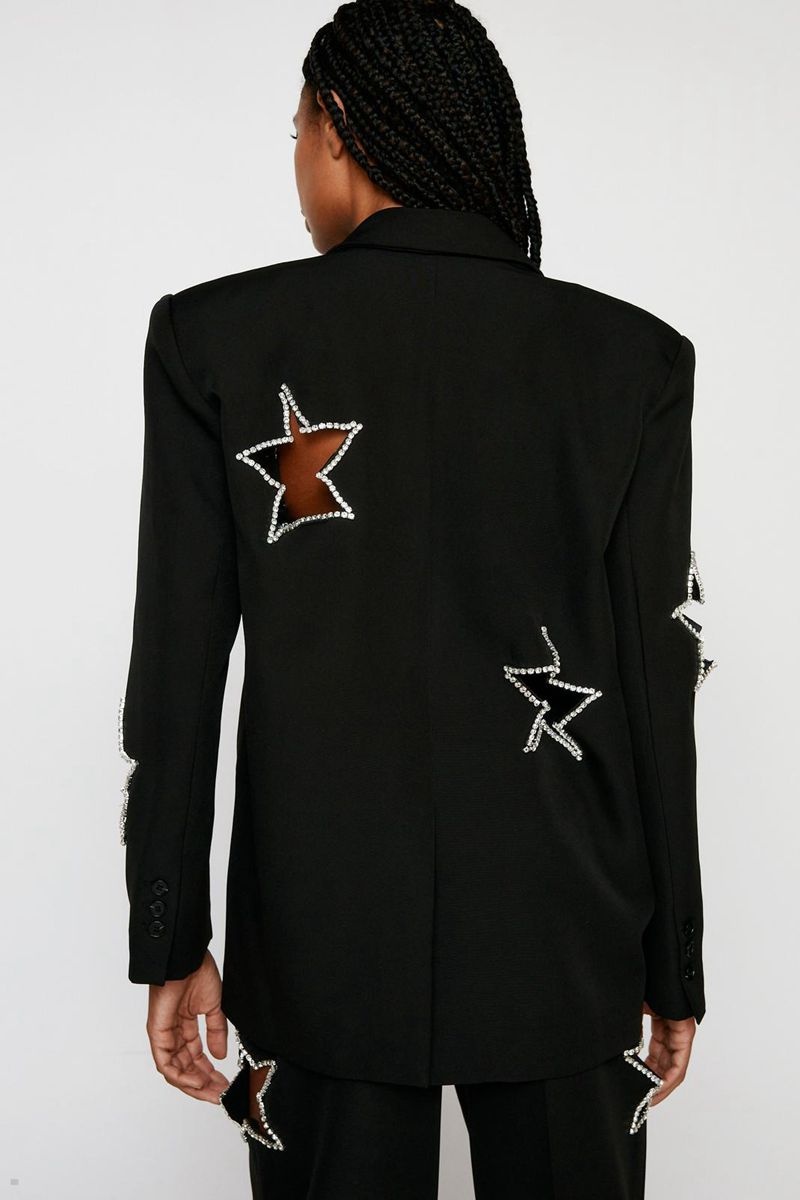 Blejzr Nasty Gal Premium Star Hand Embellished Černé | CZ 0581-NCAMS