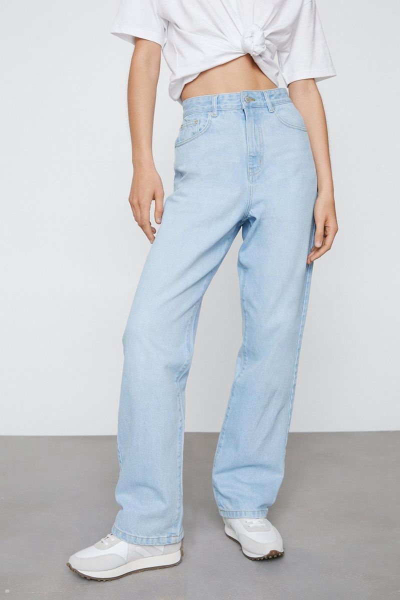 Džíny Nasty Gal Organic Bavlněné Boyfriend Denim Blankyt | CZ 0387-BPGLN