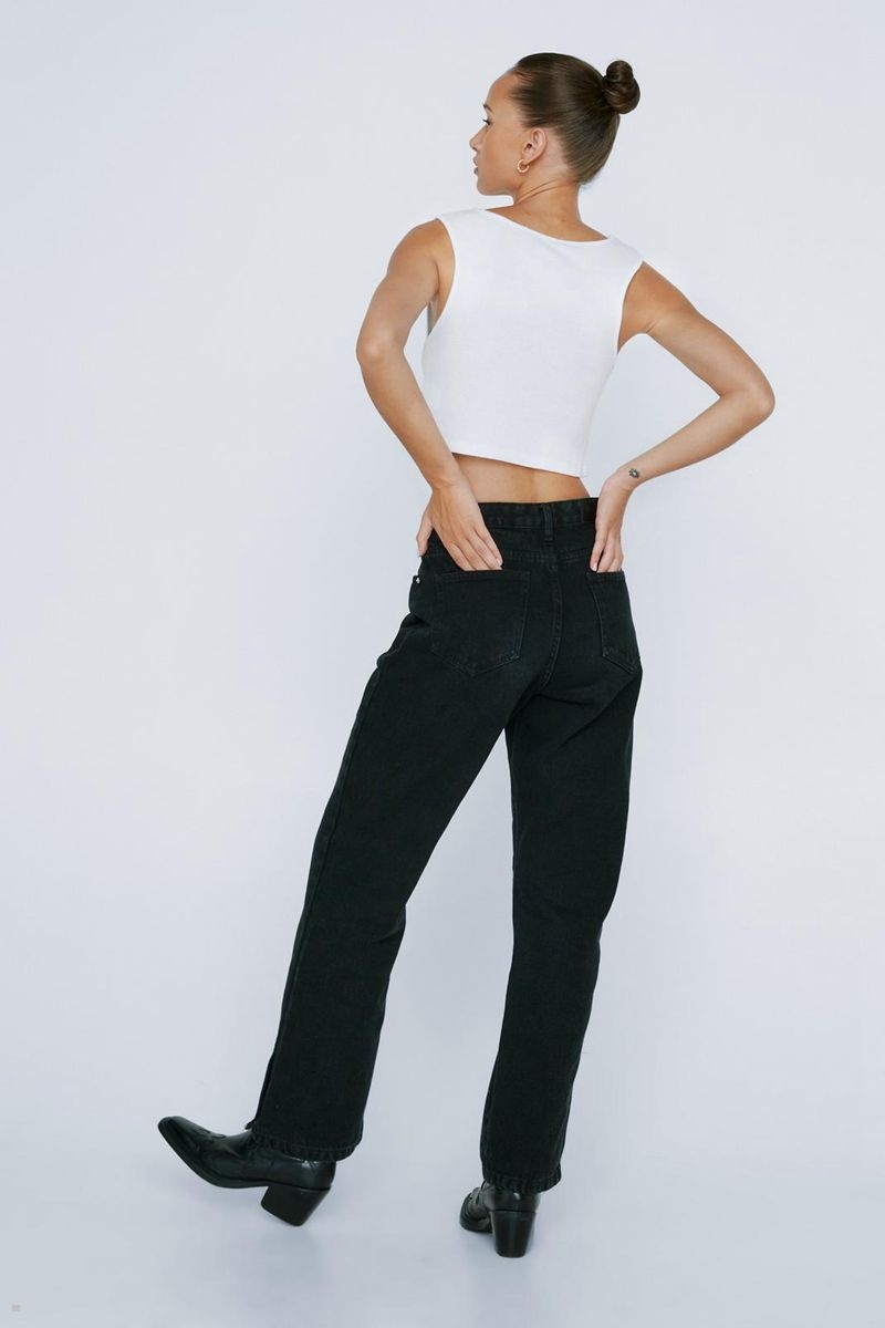 Džíny Nasty Gal Petite High Waisted Boyfriend Denim Černé | CZ 2743-VFPDT