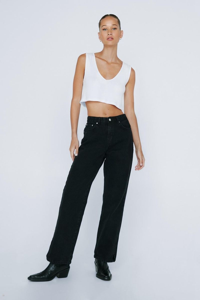 Džíny Nasty Gal Petite High Waisted Boyfriend Denim Černé | CZ 2743-VFPDT