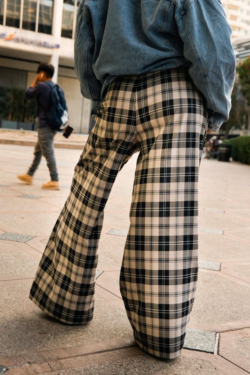 Kalhoty Nasty Gal Plus Velikost Check Tailored Široké Leg Viacfarebný | CZ 9180-UMSTP