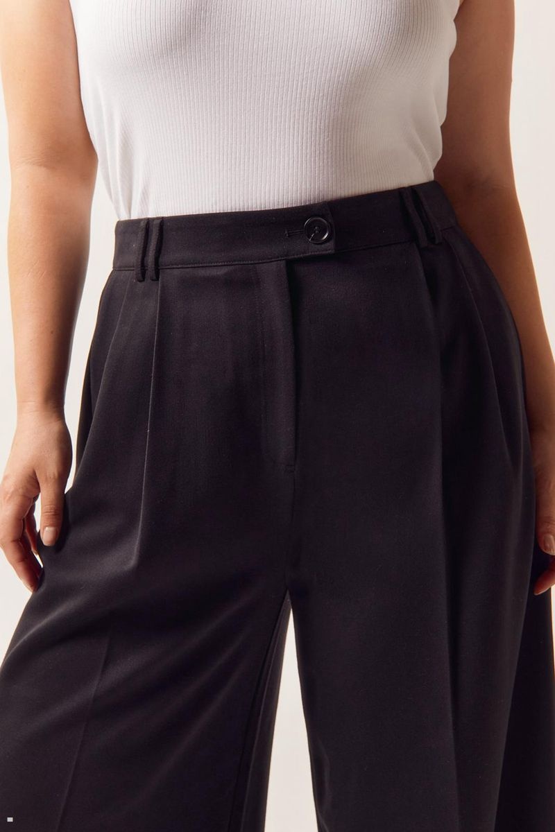 Kalhoty Nasty Gal Plus Velikost Tailored Double Pleat Široké Leg Černé | CZ 1529-GQXCY