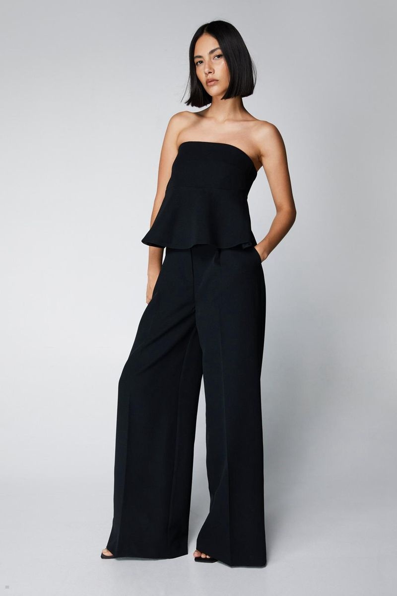 Kalhoty Nasty Gal Premium Tailored Široké Leg Černé | CZ 4025-ZTQEF