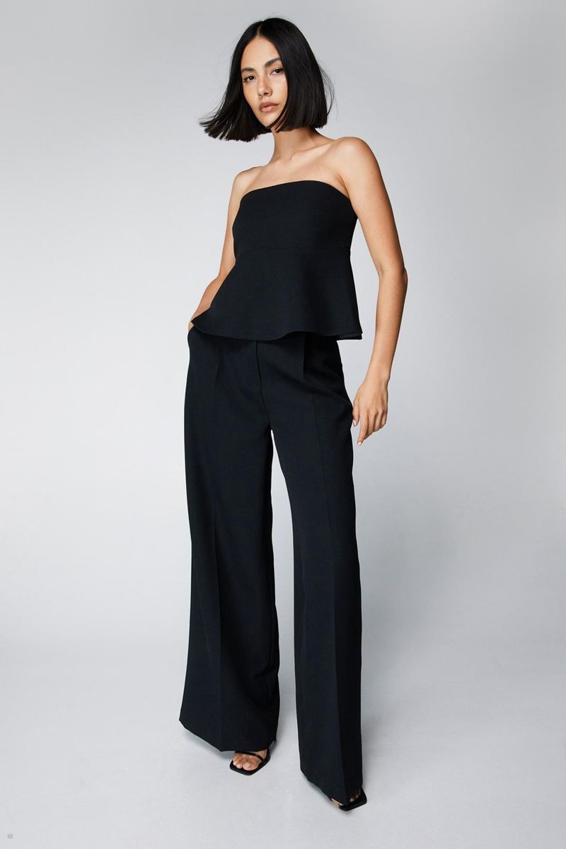 Kalhoty Nasty Gal Premium Tailored Široké Leg Černé | CZ 4025-ZTQEF