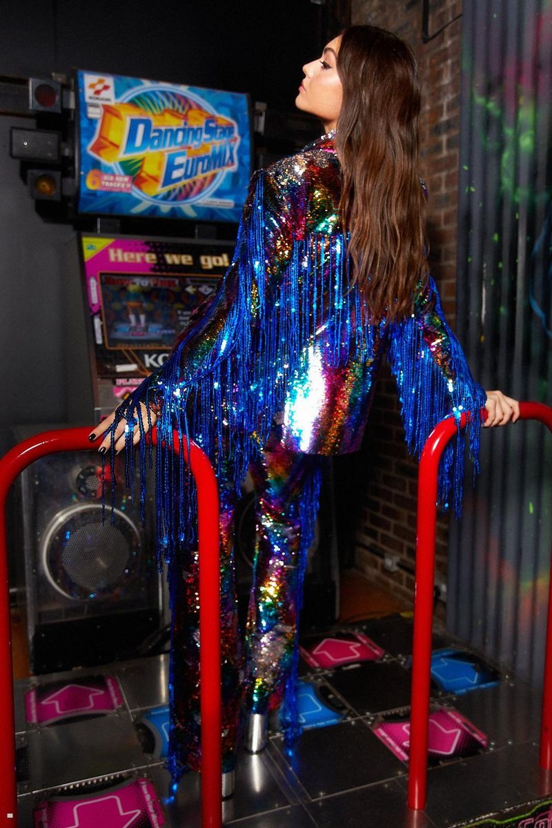 Kalhoty Nasty Gal Rainbow Sequin Fringe Flare Viacfarebný | CZ 5143-YFUCO