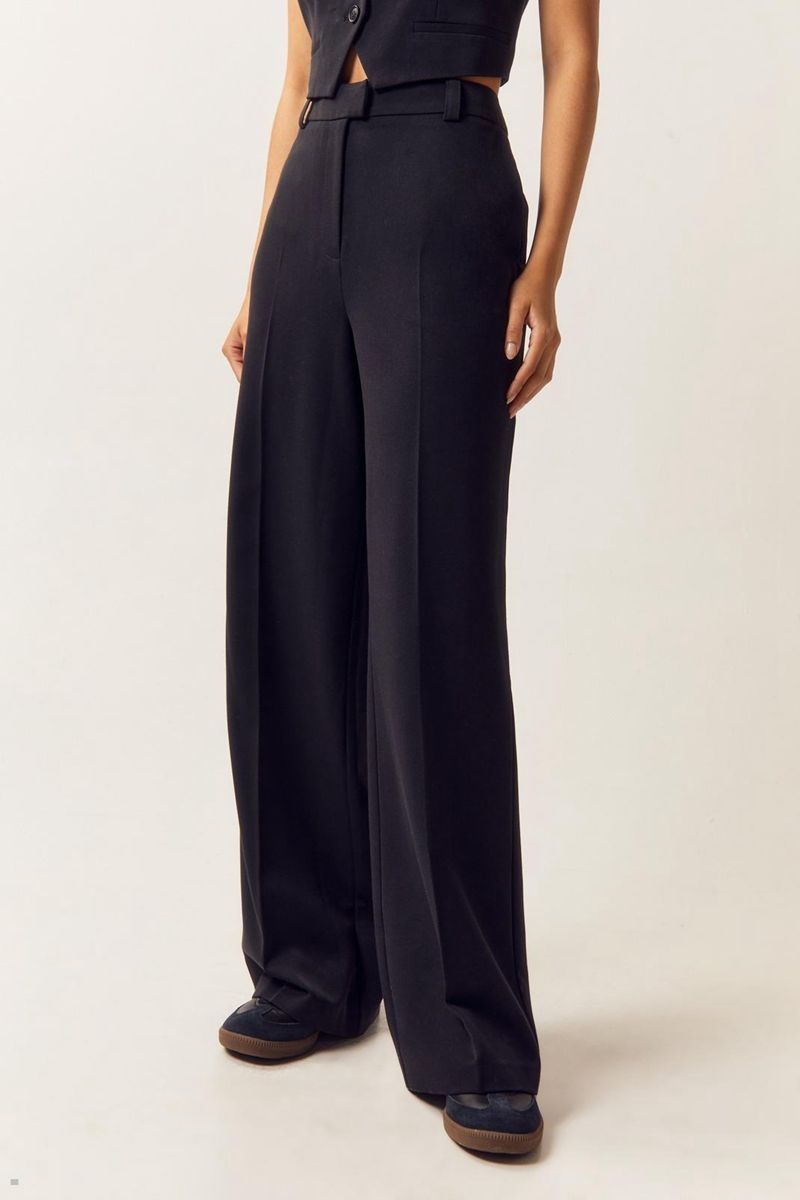 Kalhoty Nasty Gal Tailored Rovný Leg Černé | CZ 6410-MACHF