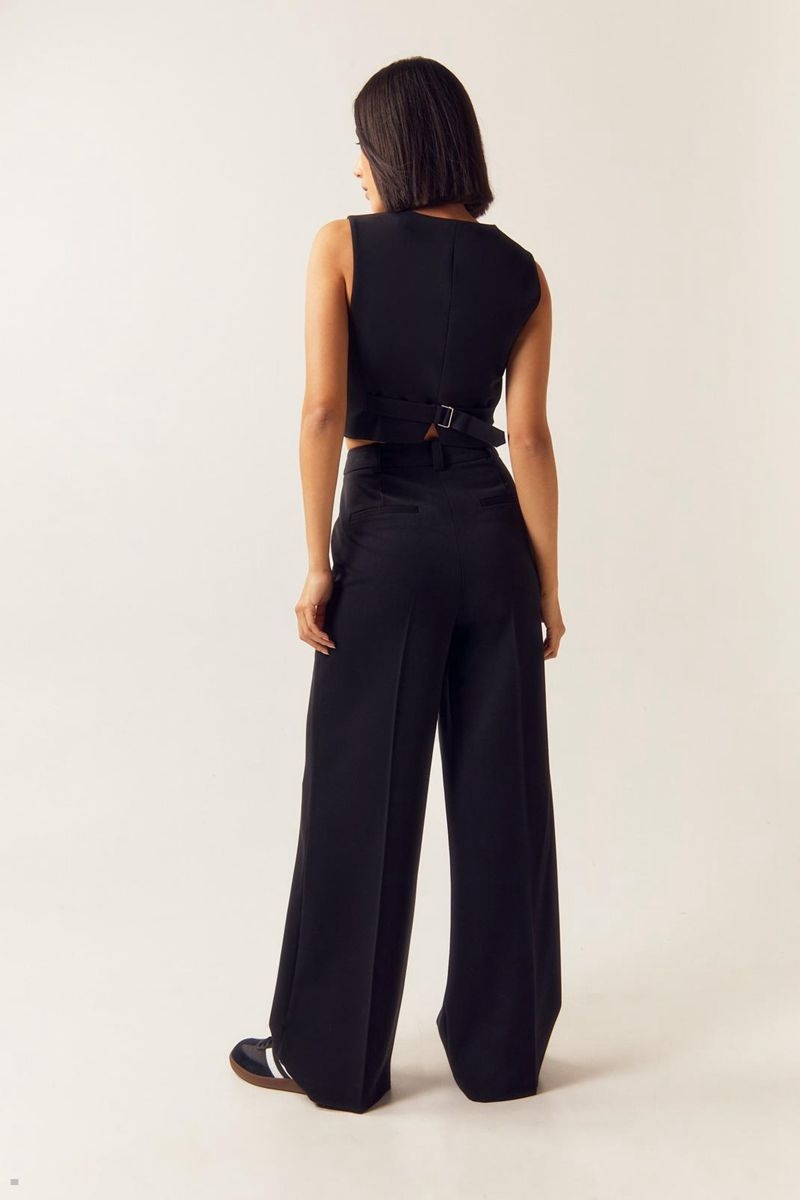 Kalhoty Nasty Gal Tailored Rovný Leg Černé | CZ 6410-MACHF