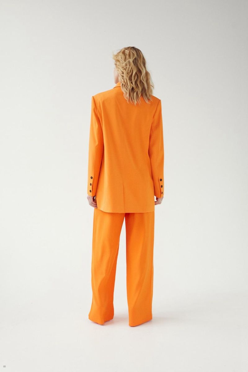 Kalhoty Nasty Gal Twill Tailored Rovný Leg Oranžové | CZ 9532-QGCAJ