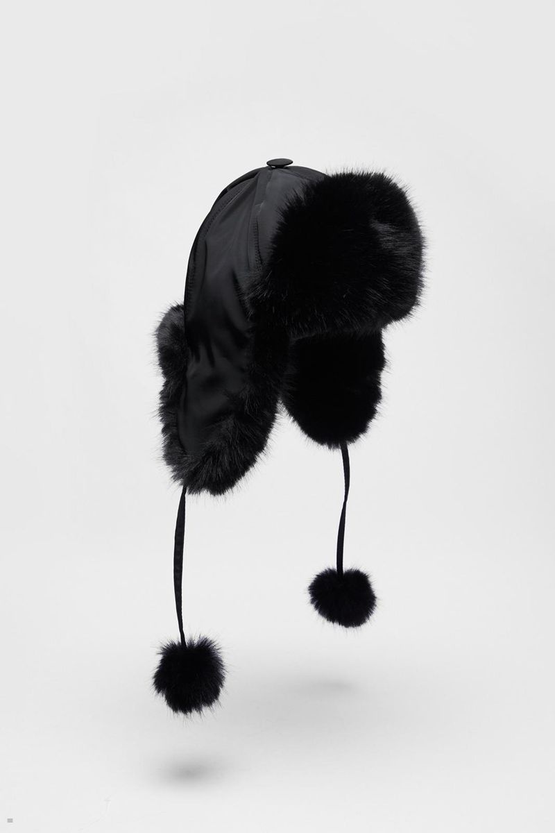 Klobouky Nasty Gal Fluffy Trapper Černé | CZ 3157-FGYTH