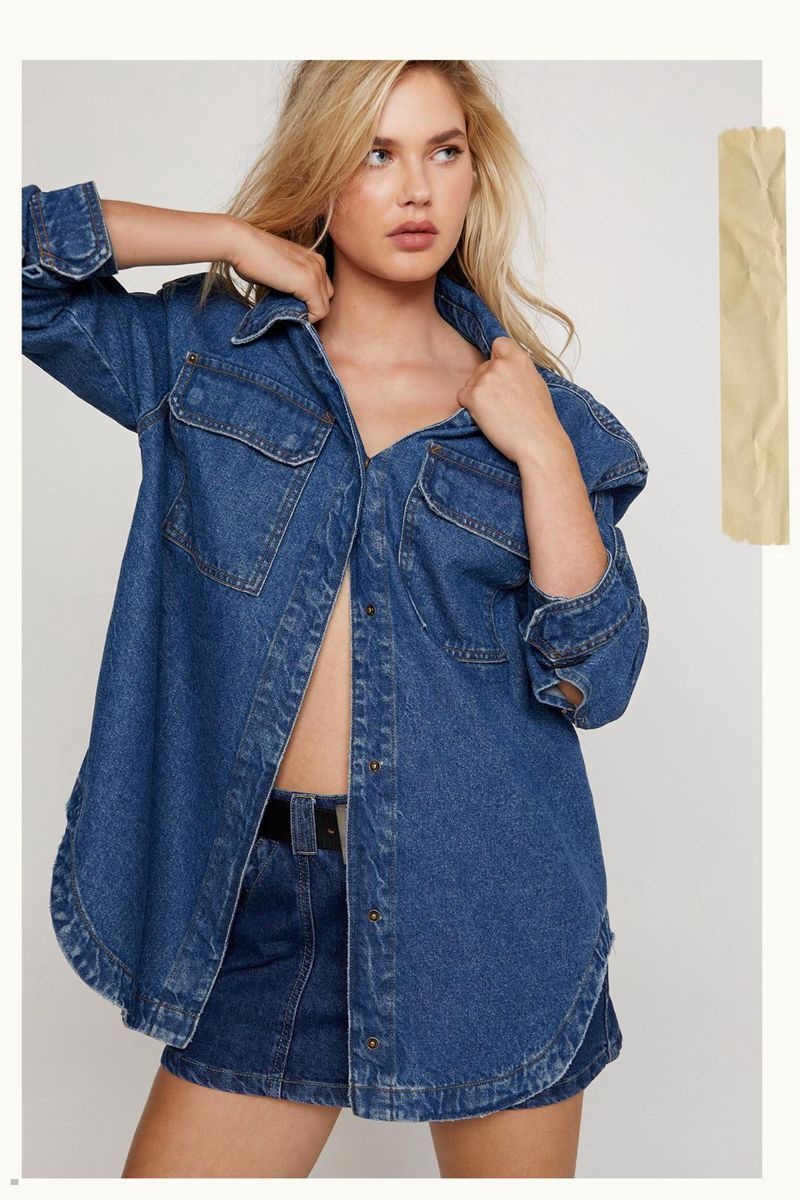 Košile Nasty Gal The Denim Over Blankyt | CZ 9154-RATCS