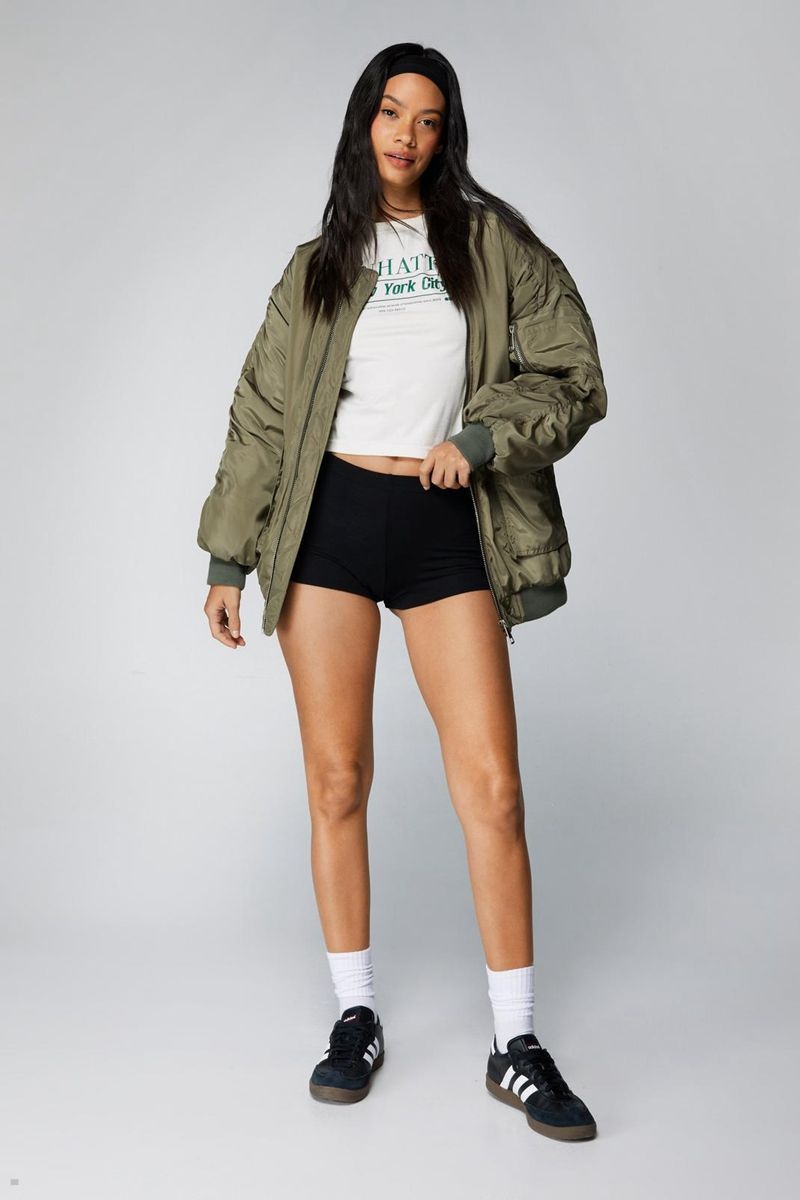 Kraťasy Nasty Gal Basic Mid Rise Booty Černé | CZ 8057-RMUXE