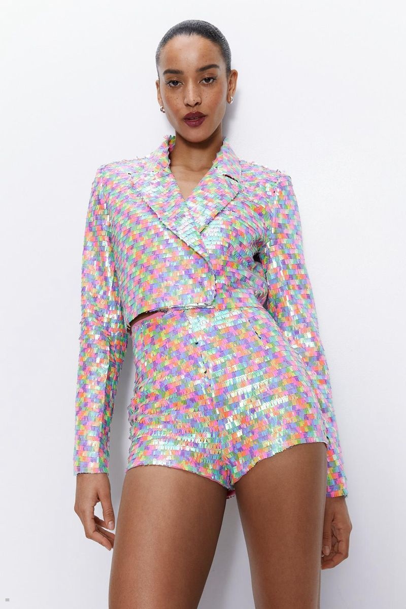 Kraťasy Nasty Gal Multi Color Sequin Viacfarebný | CZ 2709-IPXLZ