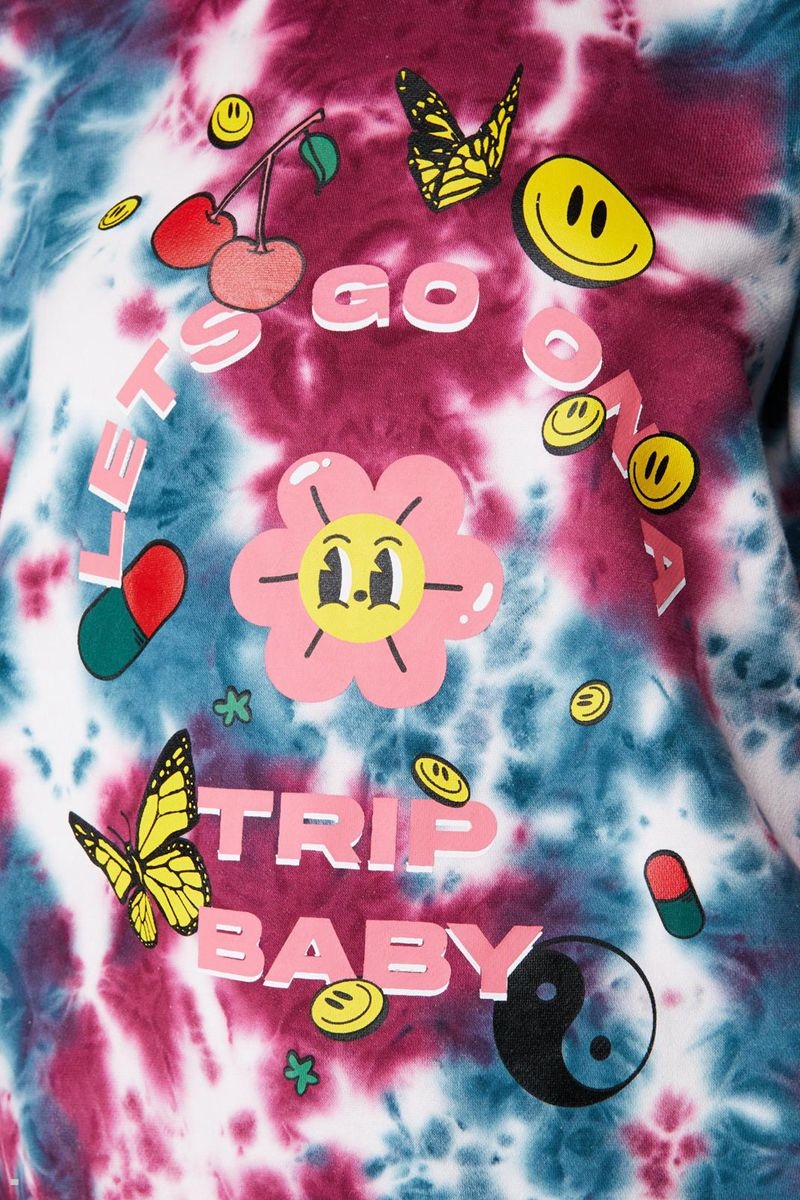 Mikina Nasty Gal Tie Dye Trip Baby Viacfarebný | CZ 0187-XLEPJ
