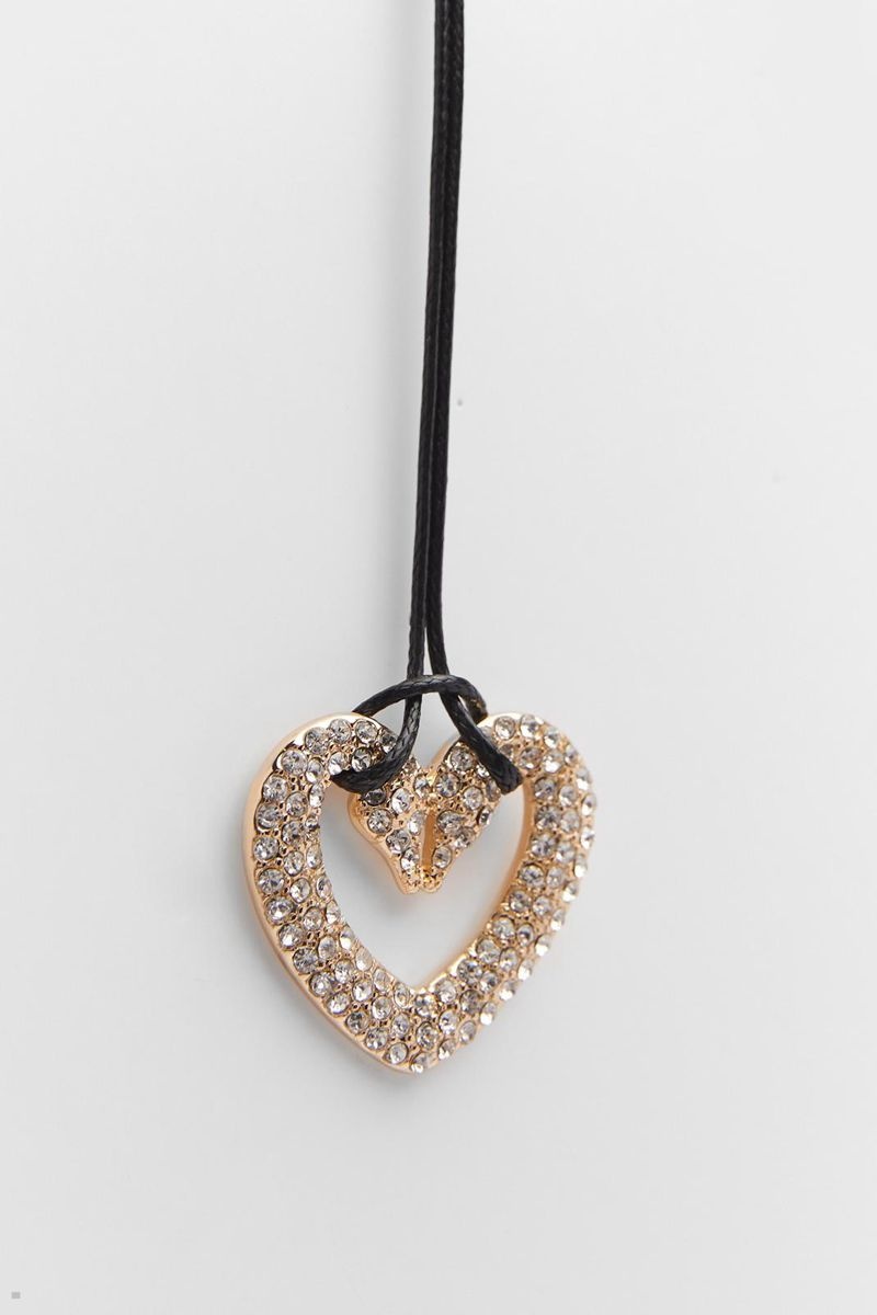 Náhrdelník Nasty Gal Diamante Heart Rope Stříbrné | CZ 5380-AMYWB