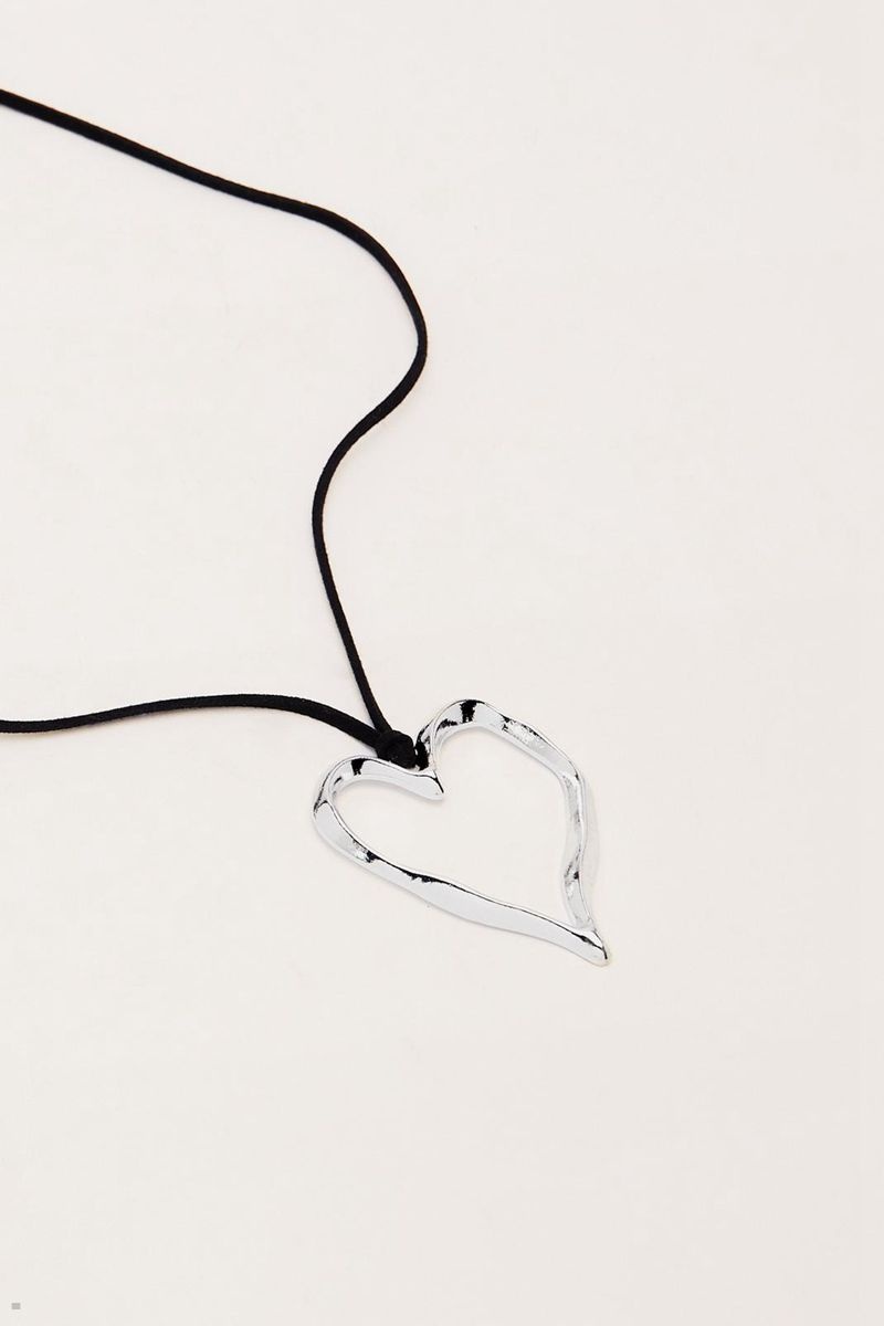 Náhrdelník Nasty Gal Heart Rope Stříbrné | CZ 3429-BPNDC