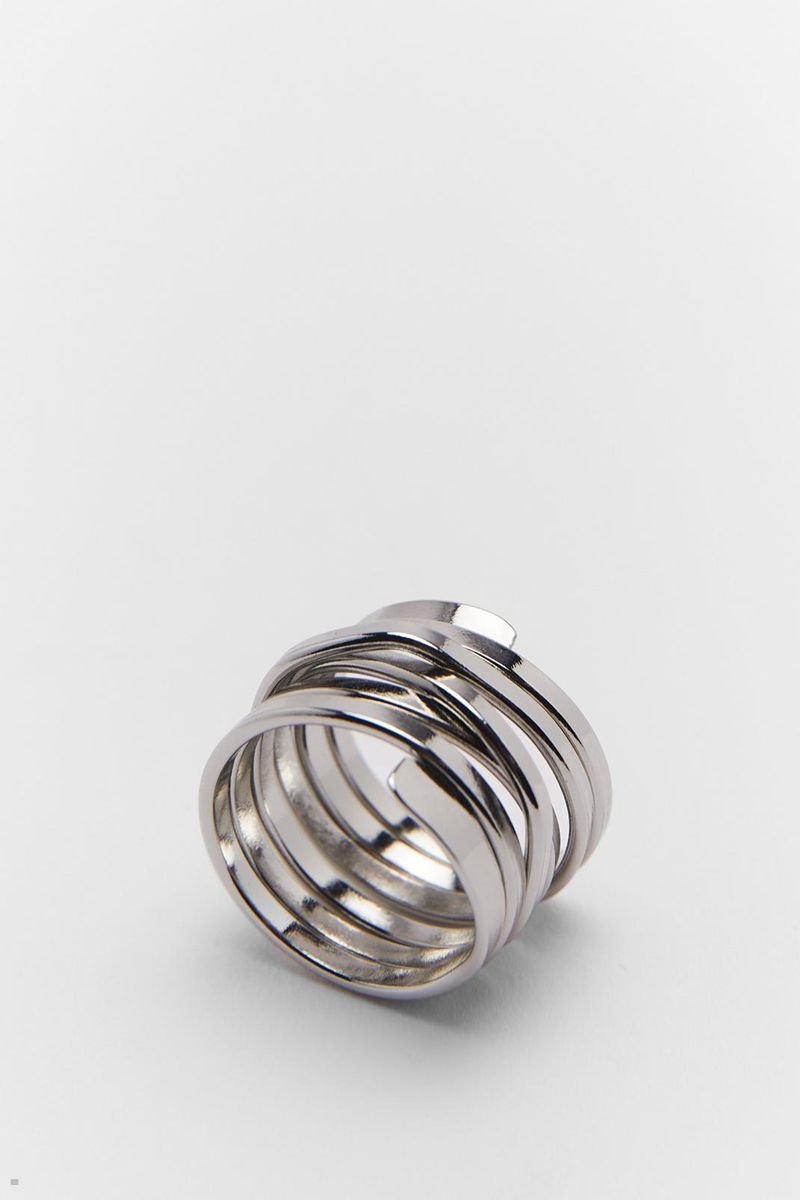 Prsten Nasty Gal Metallic Wrap Stříbrné | CZ 5974-BRLEC