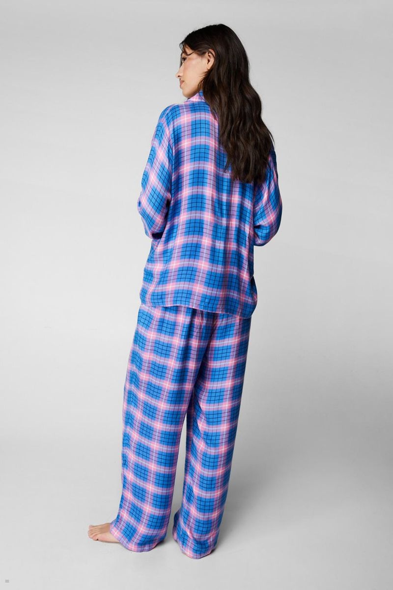 Sady Nasty Gal Soft Plaid Pajama Pants Blankyt | CZ 8659-AOQGT