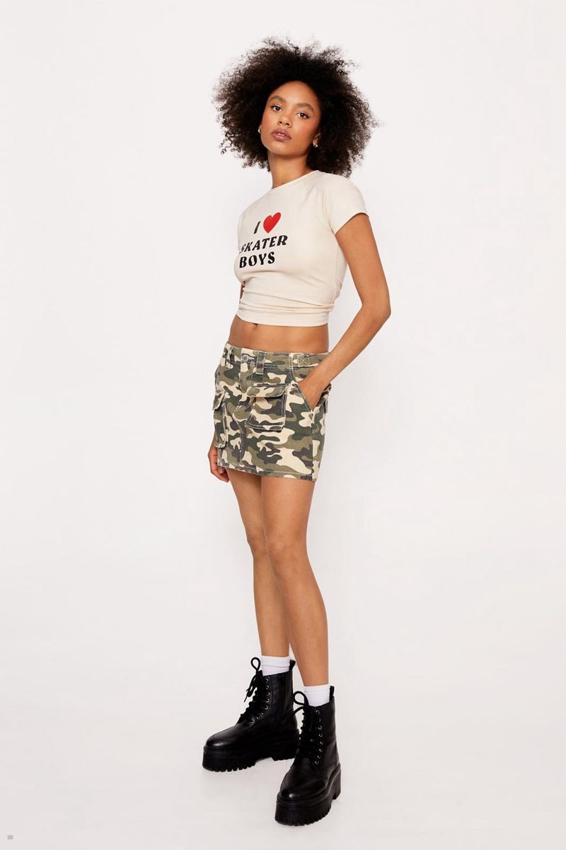 Sukně Nasty Gal Camo Cargo Mini Maskáčové | CZ 1374-HESGF