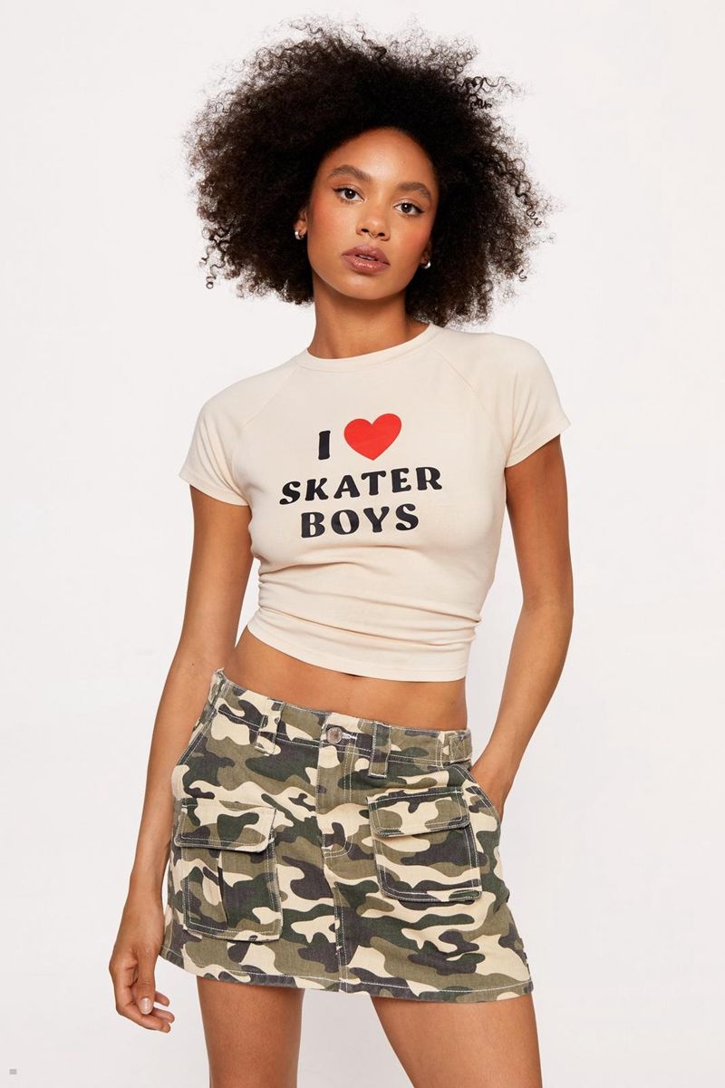 Sukně Nasty Gal Camo Cargo Mini Maskáčové | CZ 1374-HESGF