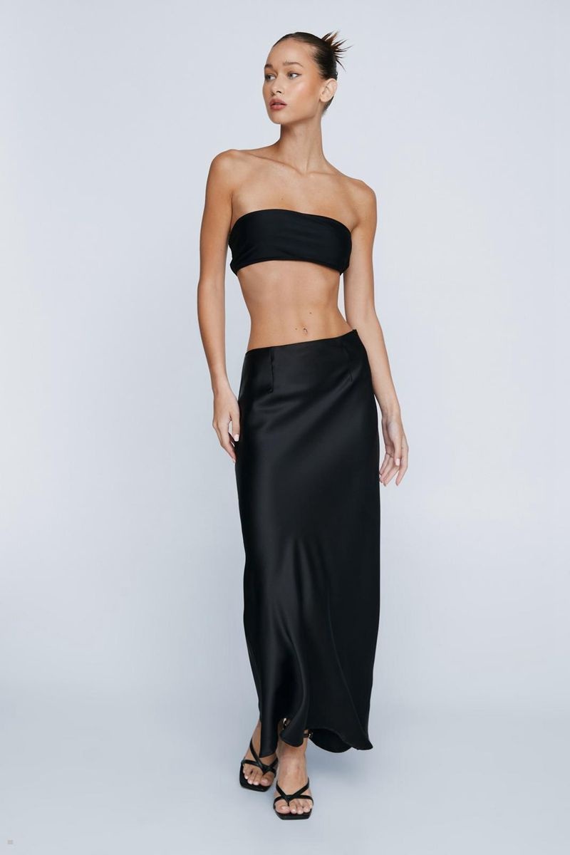 Sukně Nasty Gal Petite Bias Cut Satin Maxi Černé | CZ 0697-JXVQI