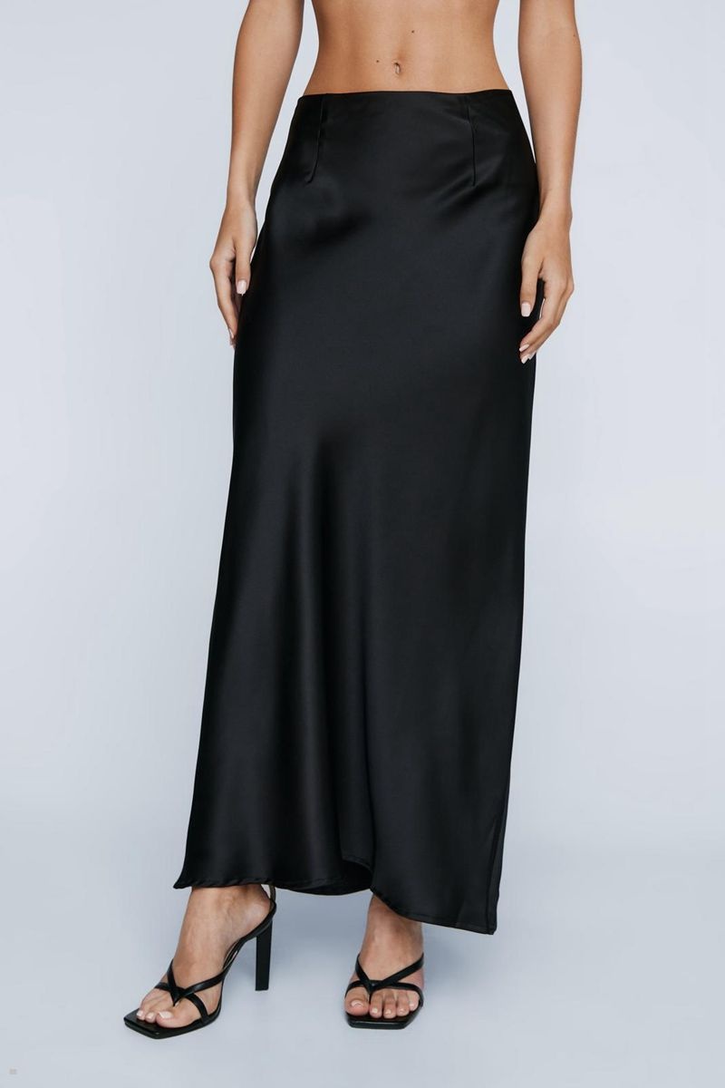 Sukně Nasty Gal Petite Bias Cut Satin Maxi Černé | CZ 0697-JXVQI