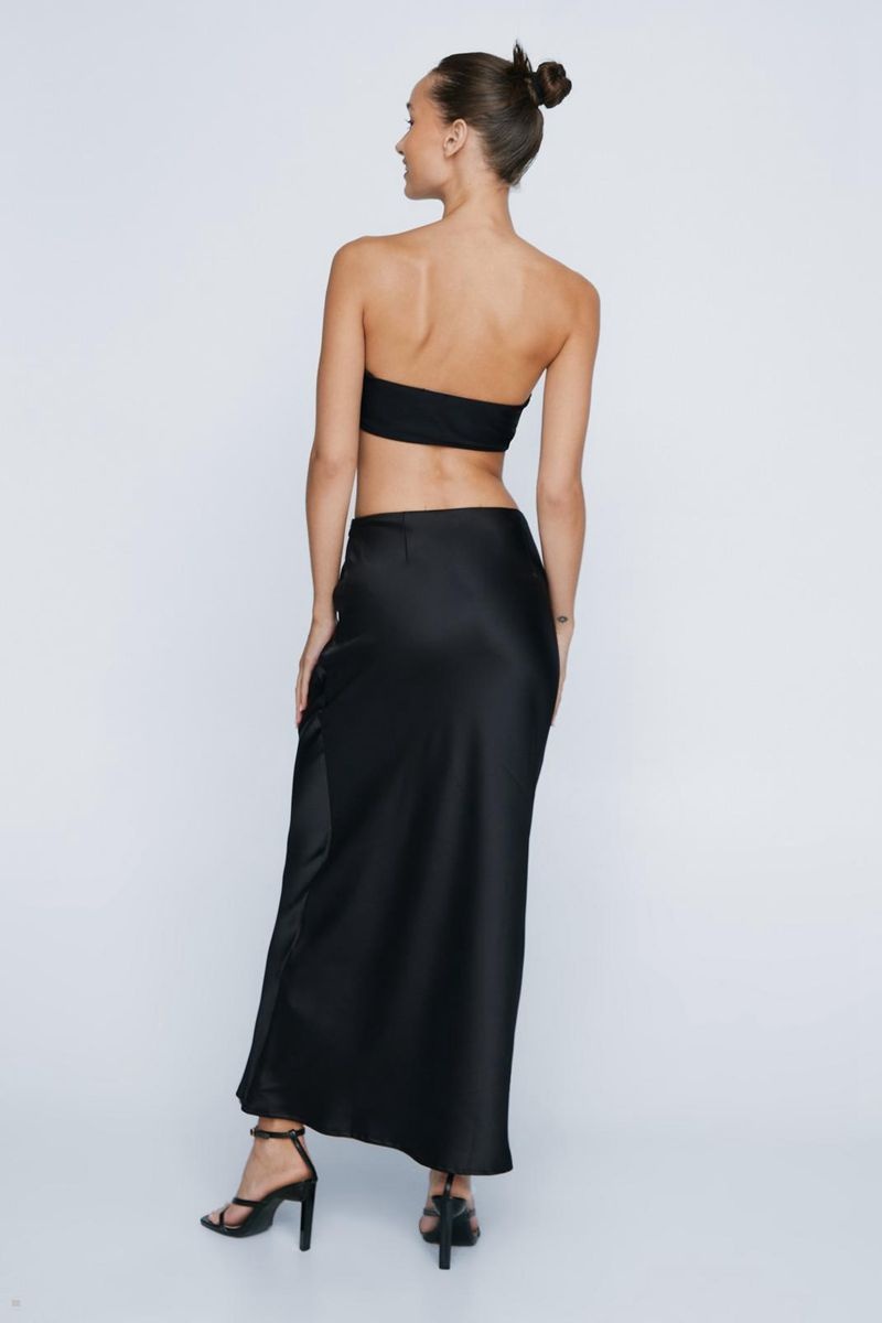 Sukně Nasty Gal Petite Bias Cut Satin Maxi Černé | CZ 0697-JXVQI