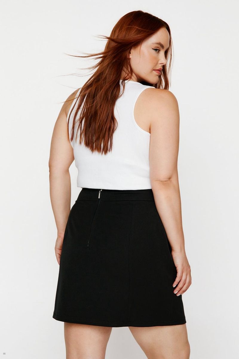 Sukně Nasty Gal Plus Velikost Tailored Seam Detail Mini Černé | CZ 5048-OMBVQ