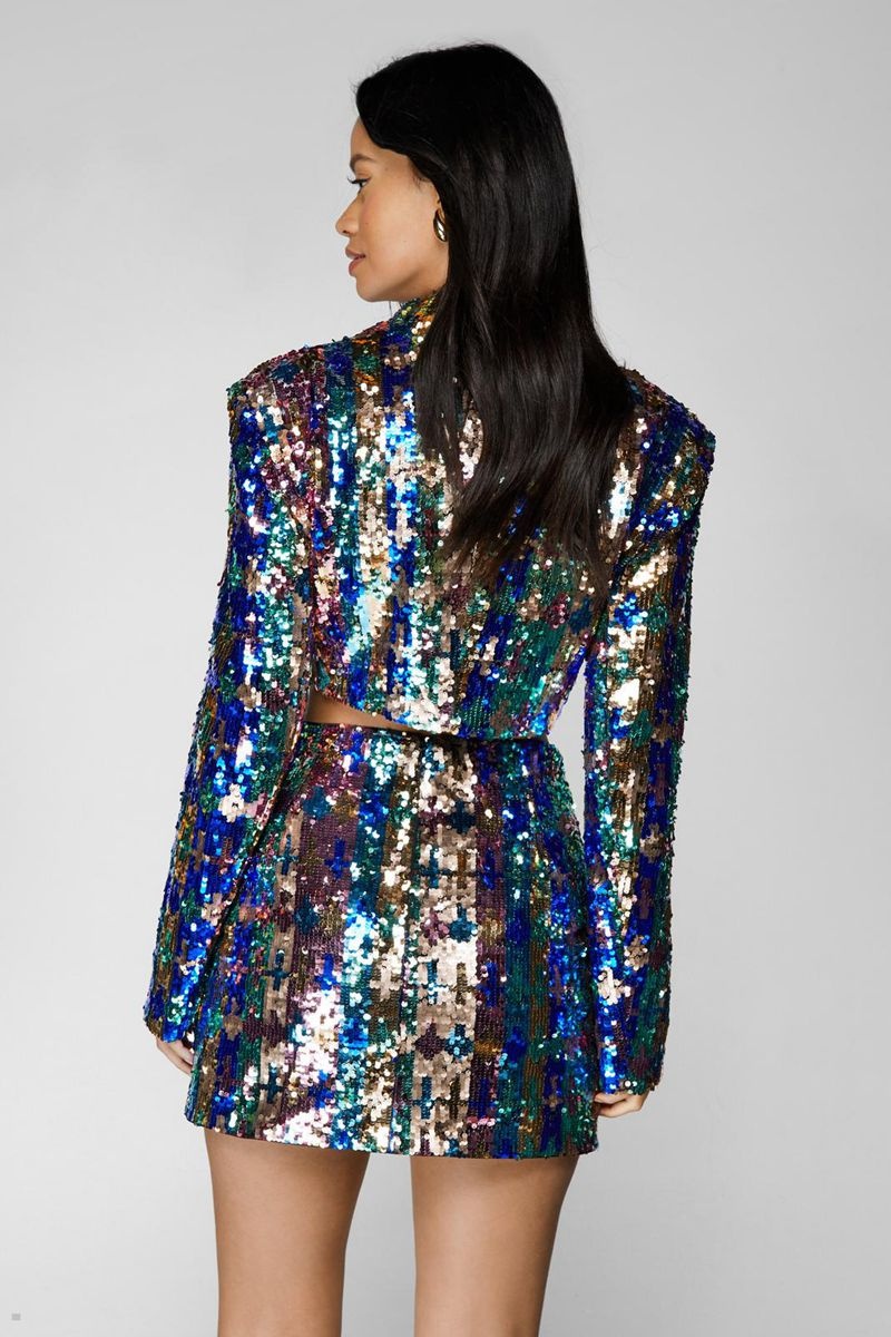 Sukně Nasty Gal Premium Sequin Mini Viacfarebný | CZ 6037-CSTNZ