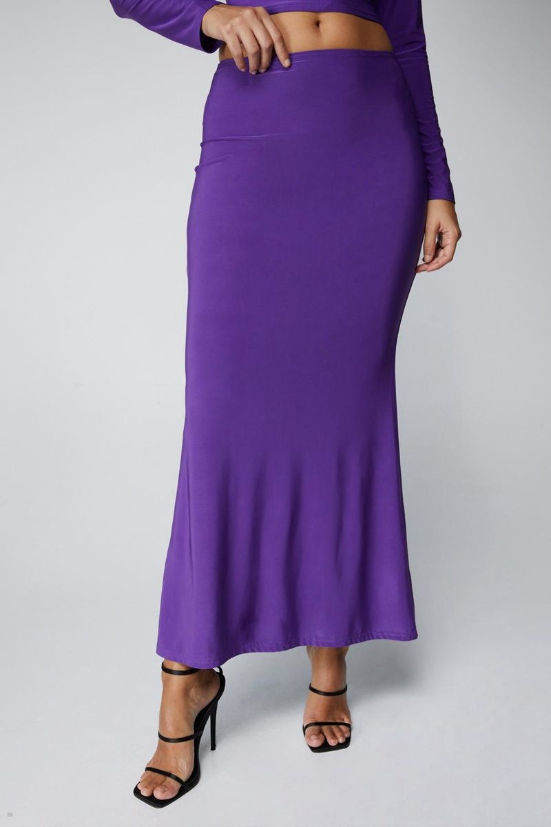 Sukně Nasty Gal Slinky Maxi Fialové | CZ 3481-YNTHI