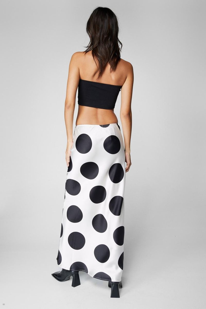 Sukně Nasty Gal Spot Satin Bias Maxi Bílé | CZ 4385-QYSIR