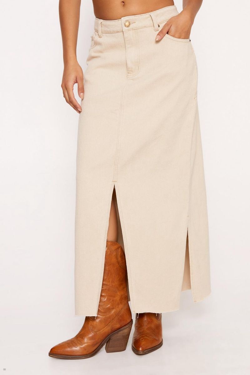 Sukně Nasty Gal Star Bum Denim Maxi Bílé | CZ 3617-JSFPW