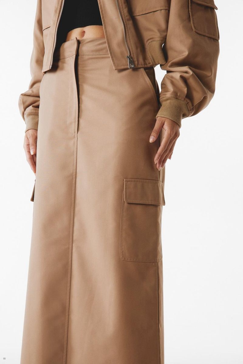 Sukně Nasty Gal Tailored Cargo Maxi Béžový | CZ 8537-ABSEW