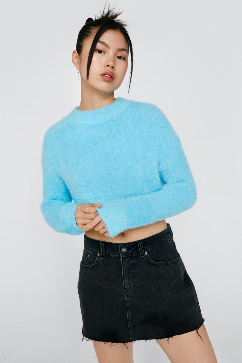 Svetry Nasty Gal Fluffy Cropped Blankyt | CZ 7189-CQVGT