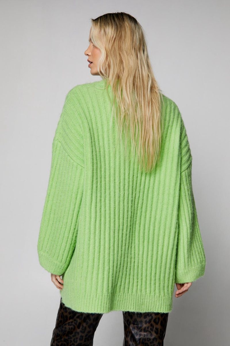 Svetry Nasty Gal Slouchy V Neck Oversized Zelene | CZ 1057-FQSXT