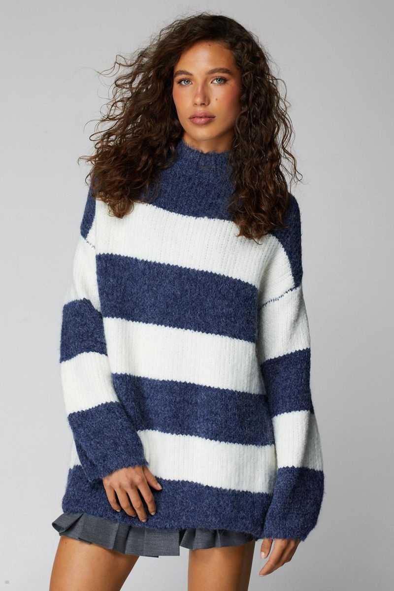 Svetry Nasty Gal Stripe Oversized Blankyt | CZ 6439-HUXJC