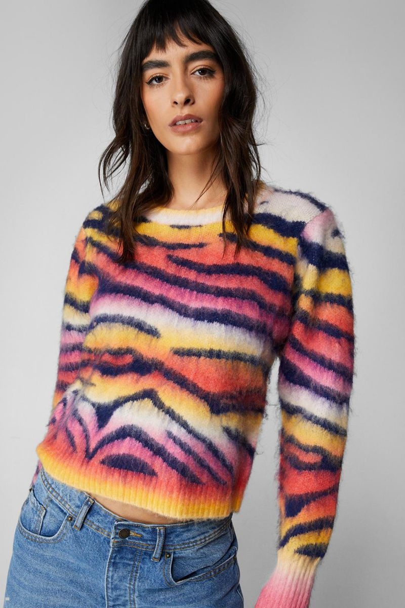 Svetry Nasty Gal Tiger Stripe Knit Viacfarebný | CZ 7940-LAIPR