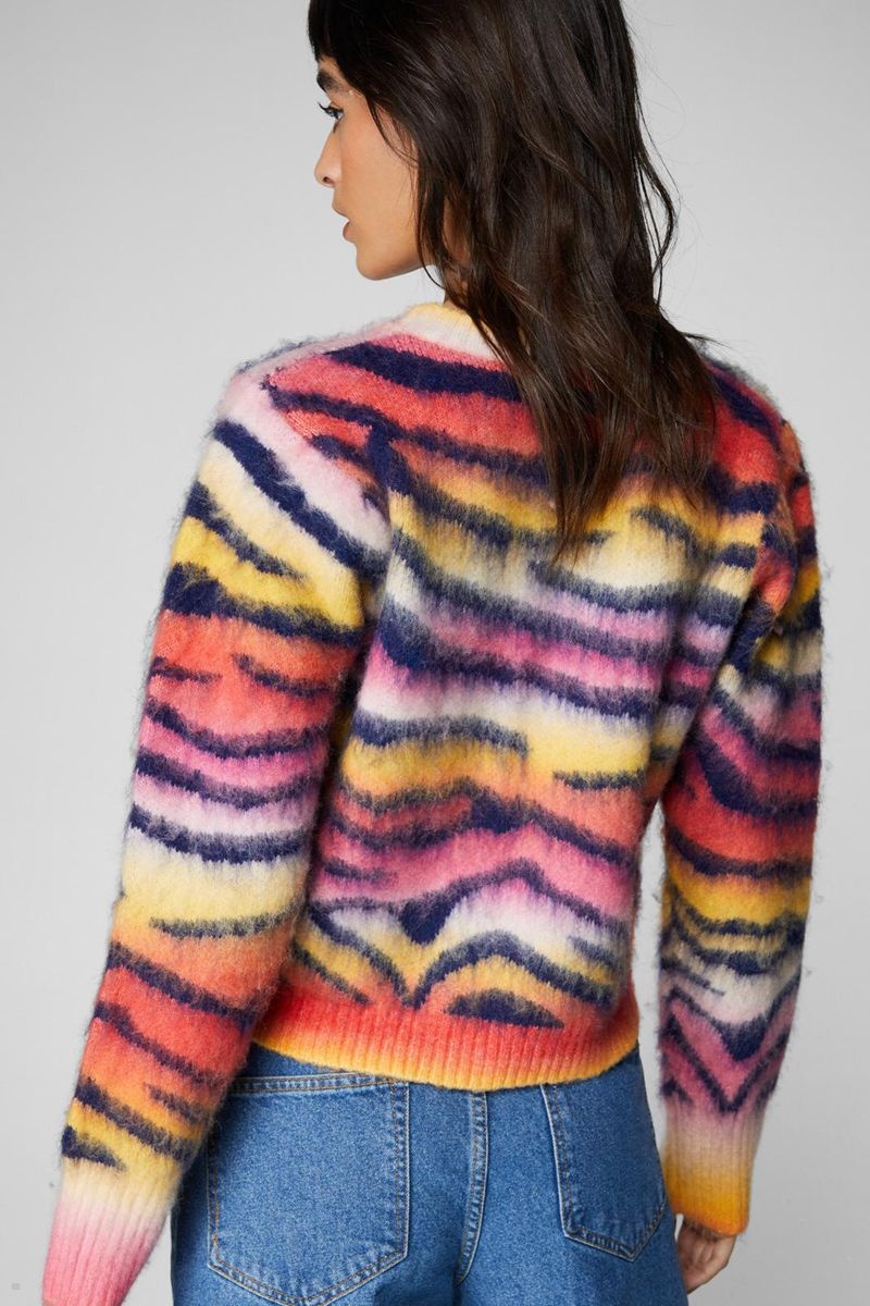 Svetry Nasty Gal Tiger Stripe Knit Viacfarebný | CZ 7940-LAIPR