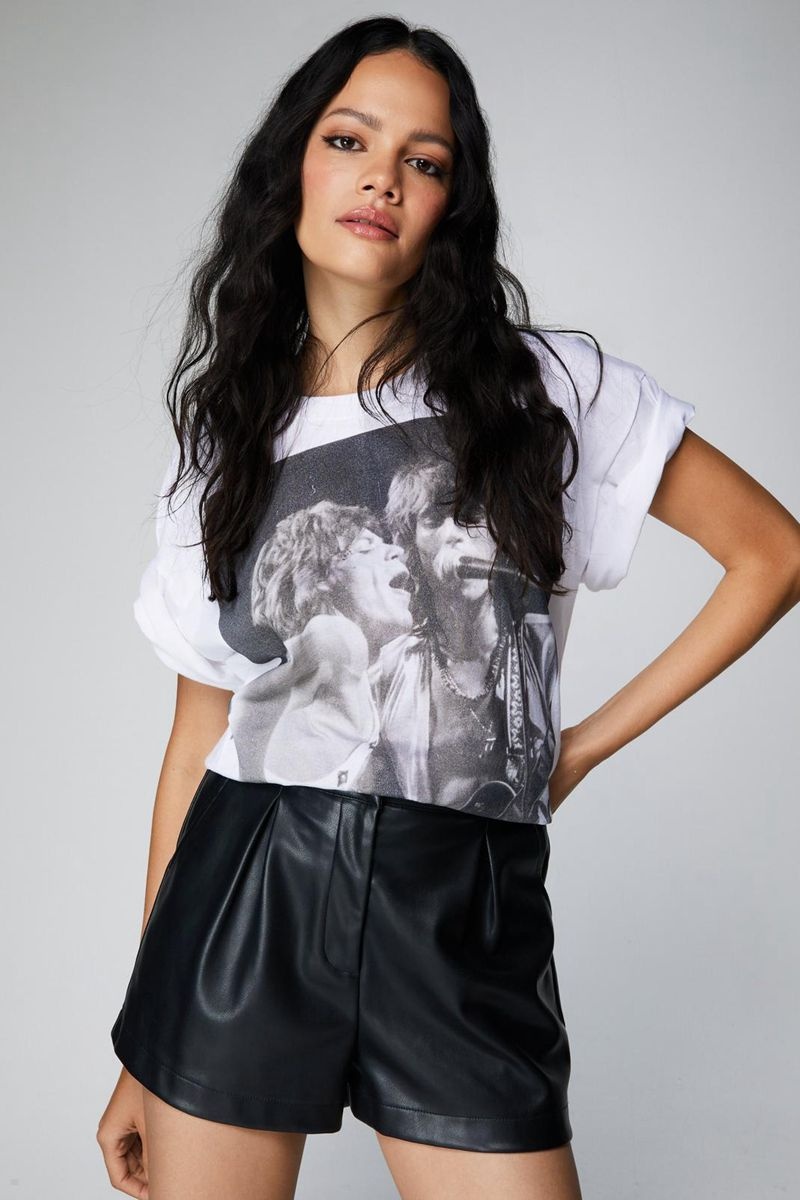 Tričko Nasty Gal Rolling Stones Oversized Grafická Bílé | CZ 1268-HFOXT