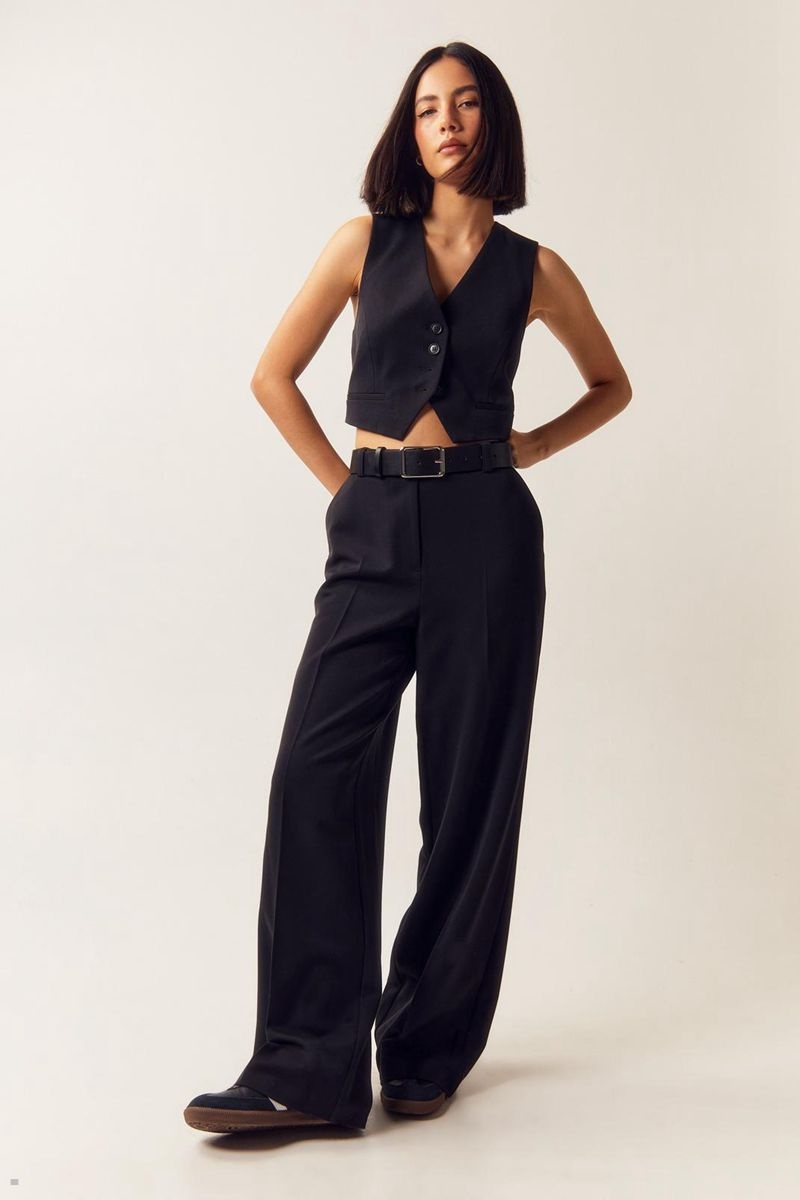 Vesta Nasty Gal Tailored Button Front Suit Černé | CZ 4193-WKEIJ