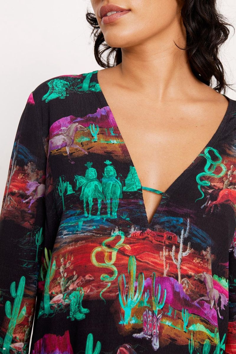 Šaty Nasty Gal Rodeo Plunge Smock Mini Černé | CZ 9670-WZKIT